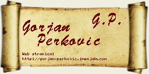 Gorjan Perković vizit kartica